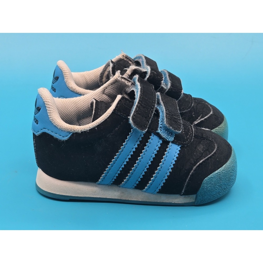 Adidas Black / Blue PYV 702001 Kids Size 4K Shoes Athletic Boys - Picture 7 of 11